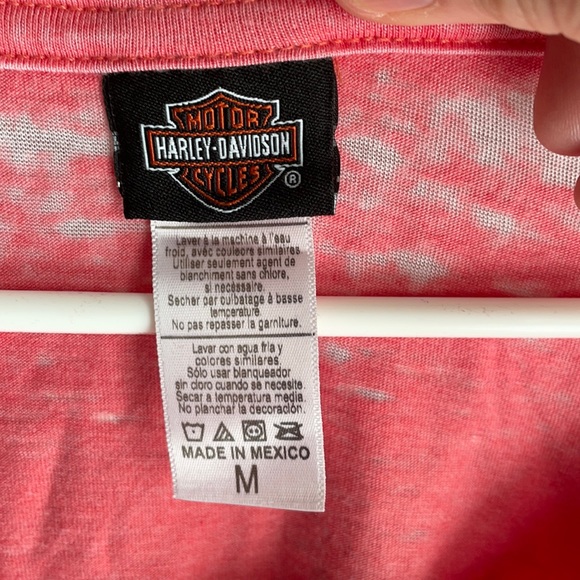 Harley-Davidson Burnout Peach 2 Wheels Move Your Soul-  soft, size Medium - Picture 4 of 5